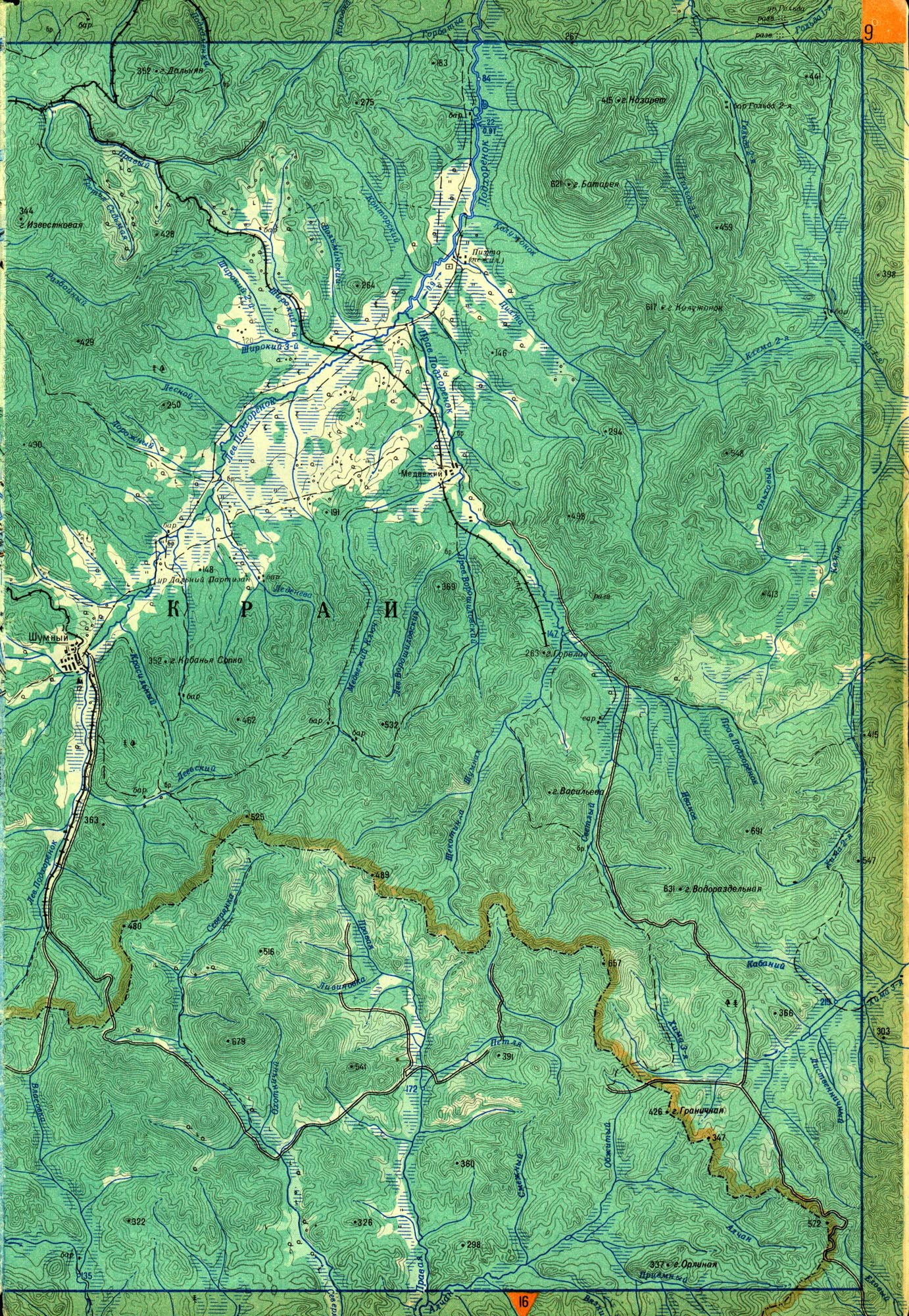 Карта приморский край топографическая карта