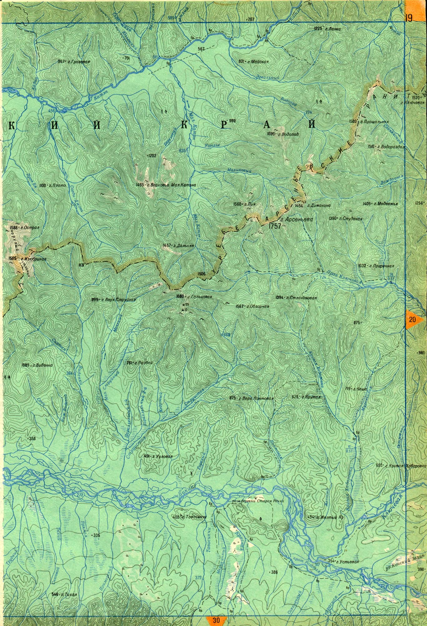 Карта приморский край топографическая карта